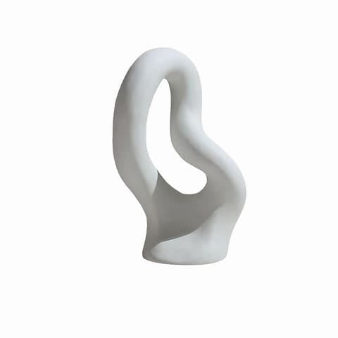 Vase gris clair sculpture abstraite - Céramique original Gris clair