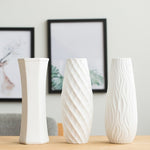 Vase Blanc Minimaliste Trois Motifs - Vignette | Vase Cute