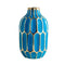 Vase bleu ou platine alvéoles modèle Paon Bleu Grand