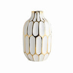Vase Bleu ou Platine Chic Alvéoles Dorées - Vignette | Vase Cute