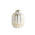 Vase Bleu ou Platine Chic Alvéoles Dorées - Vignette | Vase Cute