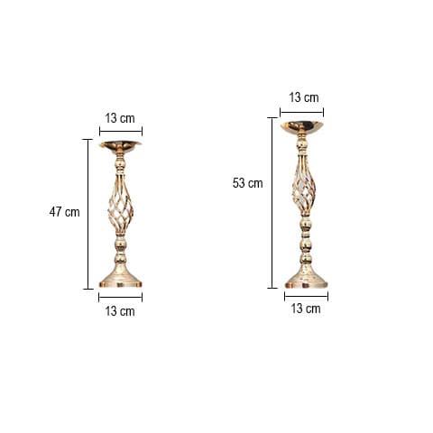 Vase bougeoir élégant et chic torsadé doré en Fer Forgé dimensions taille S & M