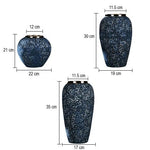 Vase Bleu Chinois Motif Fleurs Col Argenté - Vignette | Vase Cute