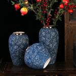 Vase Bleu Chinois Motif Fleurs Col Argenté - Vignette | Vase Cute
