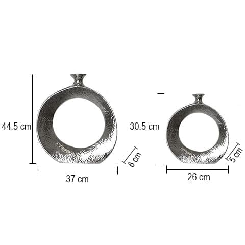 Vase circulaire argenté ou doré en Céramique dimensions tailles Grand & Petit