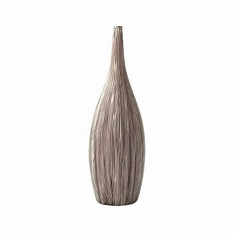 Vase classique élancé forme bouteille rayé en Céramique taille L.