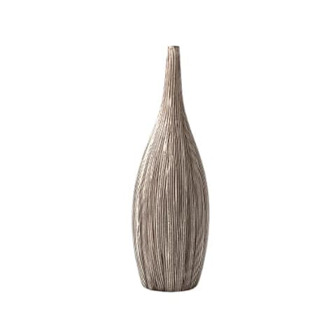 Vase classique élancé forme bouteille rayé en Céramique taille M.