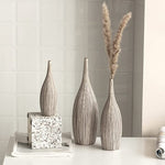 Vase Classique Rayé Élancé Forme Bouteille - Vignette | Vase Cute