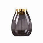 Vase Coloré Uni Artisanal Bordure Dorée - Vignette | Vase Cute