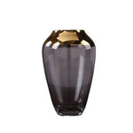 Vase Coloré Uni Artisanal Bordure Dorée - Vignette | Vase Cute