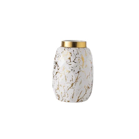 Vase créatif blanc ou noir doré en Céramique luxueux Modèle Blanc M
