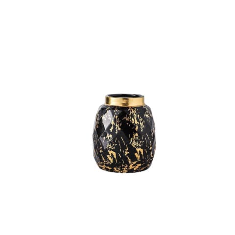 Vase créatif blanc ou noir doré en Céramique luxueux Modèle Noir S