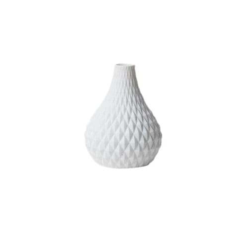 Vase créatif moderne à motifs blancs en Céramique Style D.