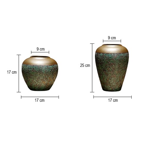 Vase de table décor Zen style Art Antique en Céramique dimensions styles A et B.