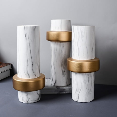 Vase Design de luxe en céramique modèles A, B et C présentation.