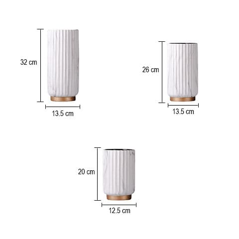 Vase design rayé motif marbre en Céramique dimensions tailles Grand, Moyen et Petit.