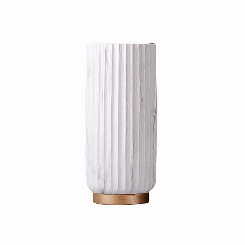 Vase moderne motif marbre en Céramique Blanc modèle Grand présentation.