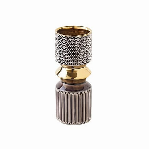 Vase Design touche luxueuse courbe audacieuse en Céramique Modèle Violet L.
