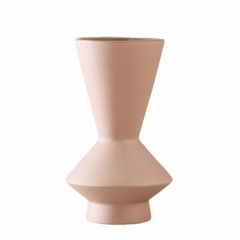 Vase effet givré couleurs variées en Céramique Présentation modèle Abricot.
