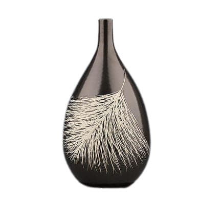 Vase goutte d'eau plume d'ange en céramique présentation.
