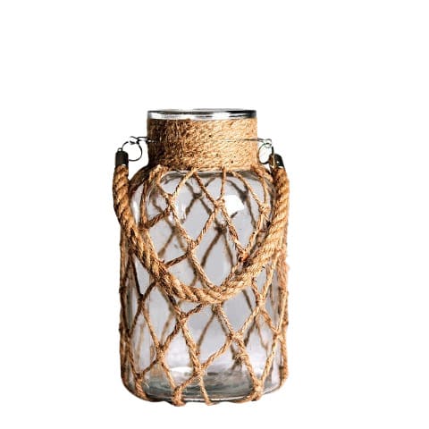 Vase lanterne en Verre & chanvre modèle B 26cm
