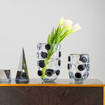 Vase Moderne Transparent Relief à Pois Noirs - Vignette | Vase Cute