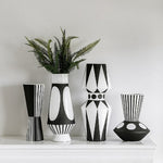 Vase Nordique Géométrique Noir et Blanc - Vignette | Vase Cute