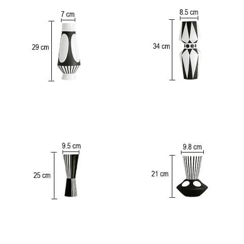 Vase Nordique géométrique noir et blanc en Céramique dimensions styles A & B & C & D