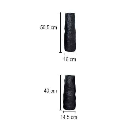 Vase Décoratif Sur Socle Bois Avec Anneau Métal Doré 28 Cm – Décoration Table, Rebord Fenêtre – Gris, Terre Cuite Sculpture Table Bois Et Métal