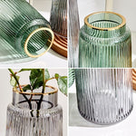 Vase Rayé de Couleur avec Bordure Liseré Doré - Vignette | Vase Cute