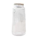 Vase Rayé de Couleur avec Bordure Liseré Doré - Vignette | Vase Cute