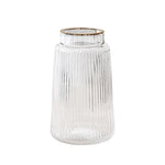 Vase Rayé de Couleur avec Bordure Liseré Doré - Vignette | Vase Cute