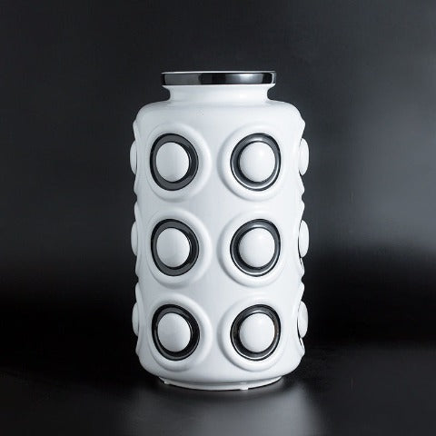 Grand vase relief motif cercles - Céramique original Vase Cute