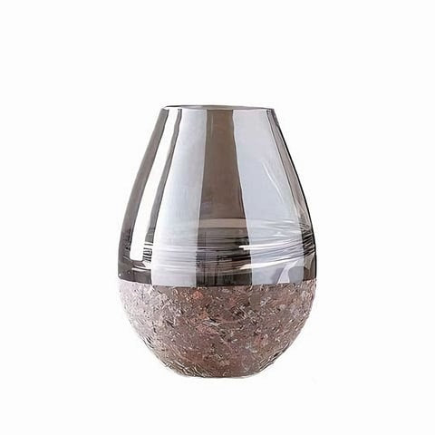 Vase scandinave translucide en verre modèle Ovale 19cm.