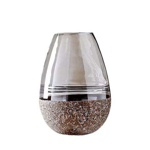 Vase scandinave translucide en verre modèle Ovale 23cm.
