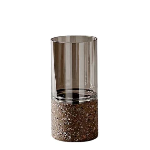 Vase scandinave translucide en verre modèle Tubulaire 25cm.