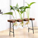 Vase Soliflore Bulle avec Plateau en Bois - Vignette | Vase Cute