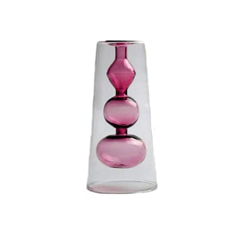 Vase soliflore en forme de gourde en Verre styles Rose taille M