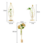 Vase Soliflore Encadrement Feuille Gold - Vignette | Vase Cute
