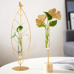 Vase Soliflore Encadrement Feuille Gold - Vignette | Vase Cute