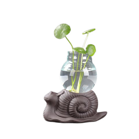 Vase soliflore mini pot thème pastoral, Verre et Céramique, Style C modèle escargot.
