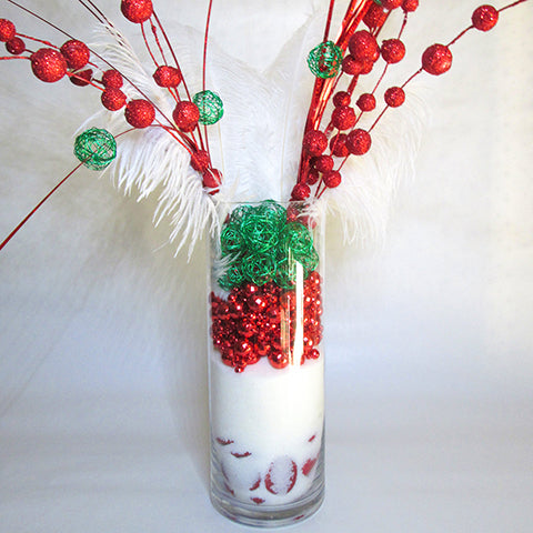 Vase transparent décorer avec du sable