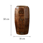 Grand vase octogonal artisanal effet bois   (Céramique) - Vignette | Vase Cute
