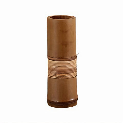 Vase soliflore tubulaire marron en Bambou