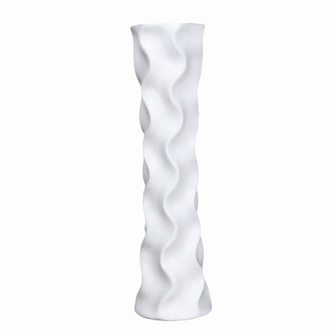 Grand vase décoratif vagues ondulées en céramique modèle Blanc 58cm