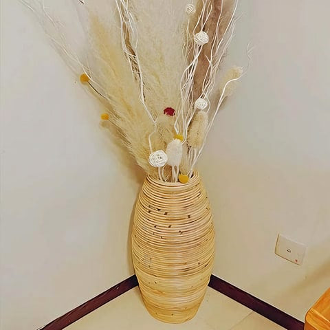 Grand vase pour pampa Taille S présentation avec fleurs de pampa