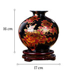 Petit Vase Chinois Ancien Noir Motifs Fleurs   (Céramique) - Vignette | Vase Cute