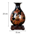 Petit Vase Chinois Ancien Noir Motifs Fleurs   (Céramique) - Vignette | Vase Cute