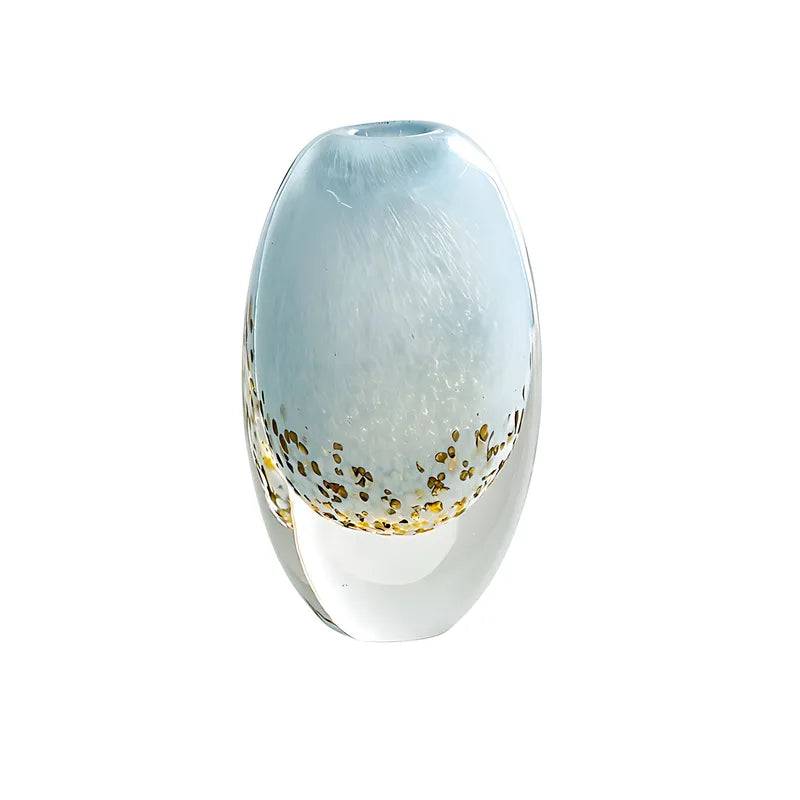 Petit Vase Luxueux Fond Marin, présentation du modèle ovale sur fond blanc.