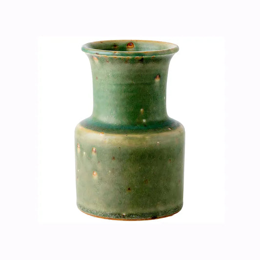 Petit Vase Vintage Vert Vieilli présentation sur fond blanc.